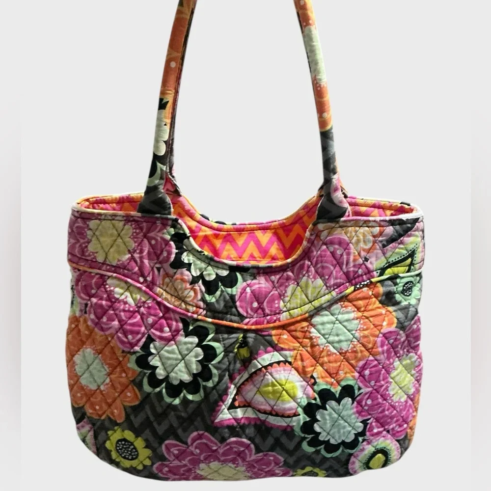 Vera Bradley Glenna Shoulder Bag Ziggy Zinnia Quilted Tote Purse
